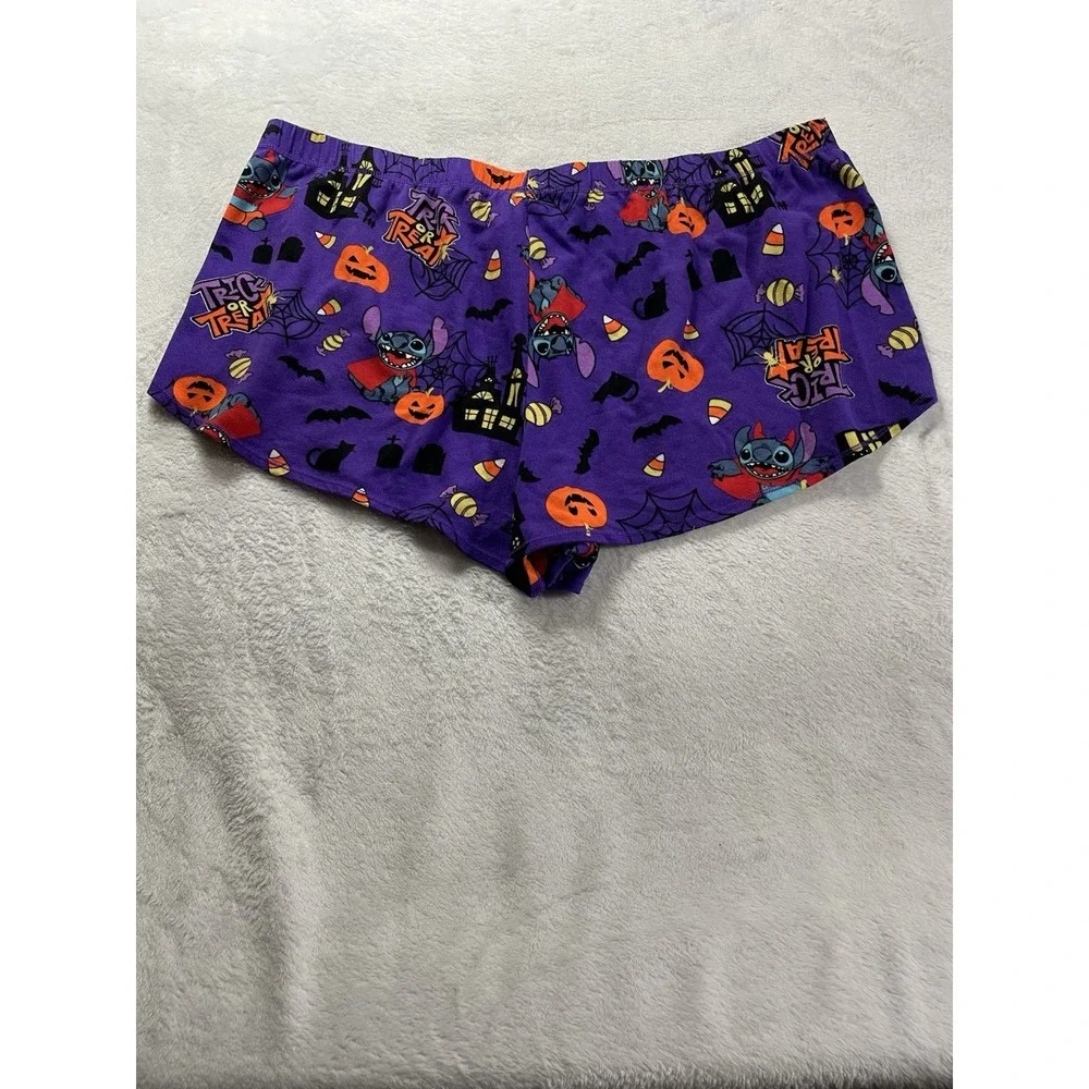 Disney Halloween PJ Top Women's 3X (22w-24w) Purple Lilo + Stitch Shirt Lounge - Picture 9 of 10